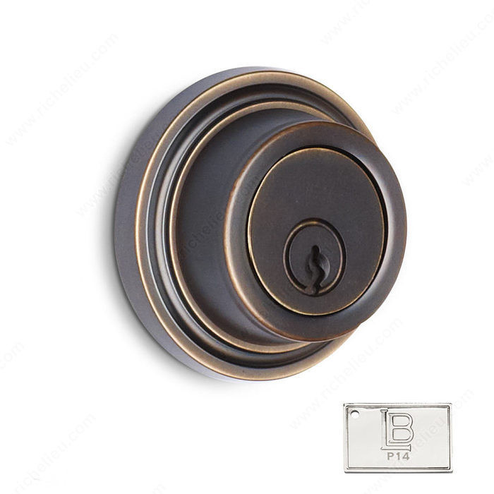 Auxiliary Deadbolt, Single Cylinder, 2.38 - California, Finish PVD Polished Nickel
