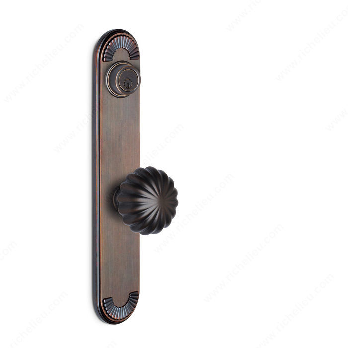 Deadbolt Escutcheon, Double Cylinder, Knob K5/K5, 2.75 - California, Finish Brushed Antique Nickel