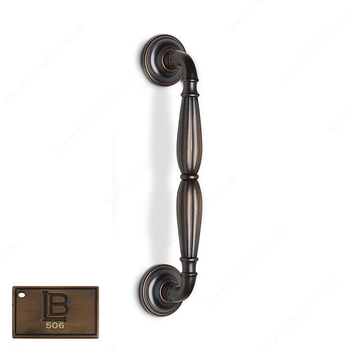 Door Pull P5 - California, Finish Brushed Antique Brass
