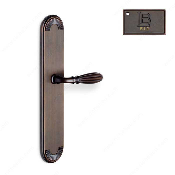 Right Escutcheon Full Dummy Set, Lever L5 - California, Finish Brushed Oil-Rubbed Bronze
