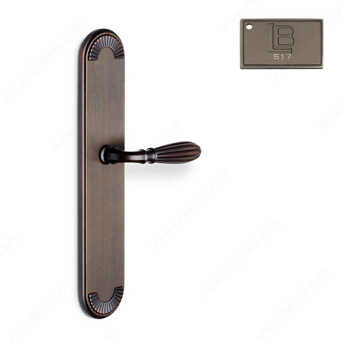 Right Escutcheon Full Dummy Set, Lever L5 - California, Finish Brushed Antique Nickel