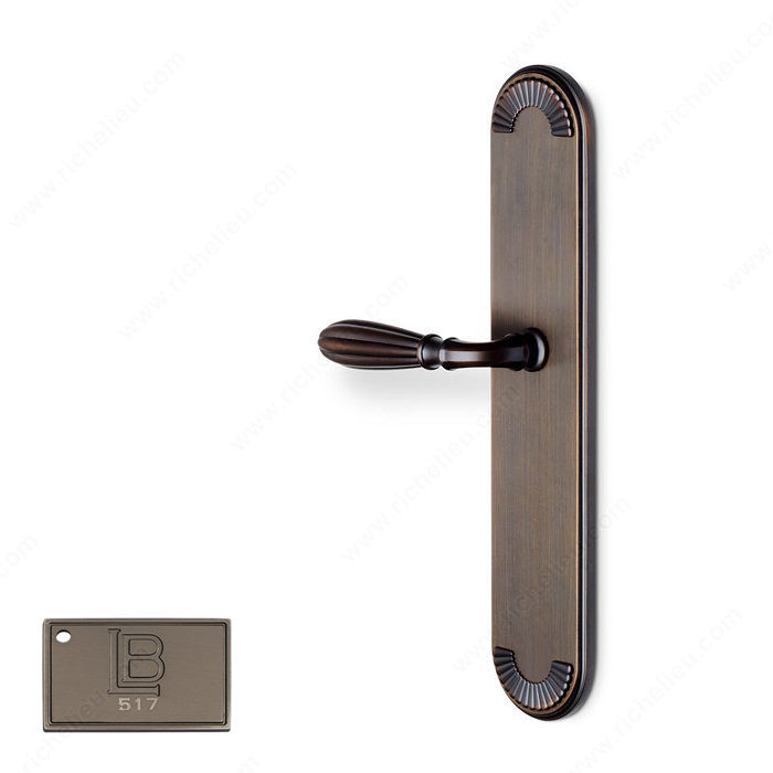 Left Escutcheon Passage Set, Lever L5, 2.38 - California, Finish Brushed Antique Nickel