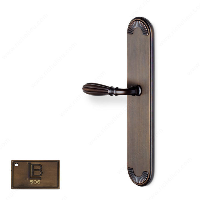 Left Escutcheon Passage Set, Lever L5, 2.75 - California, Finish Brushed Antique Brass