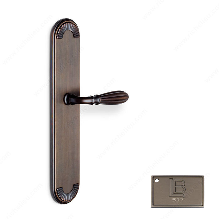 Right Escutcheon Single Dummy Set, Lever L5 - California, Finish Brushed Antique Nickel