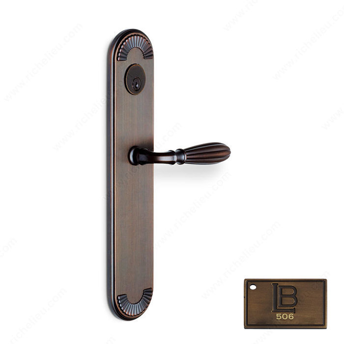 Right Mortise Escutcheon Entry, Lever L5/L5, 2.75 - California, Finish Brushed Antique Brass