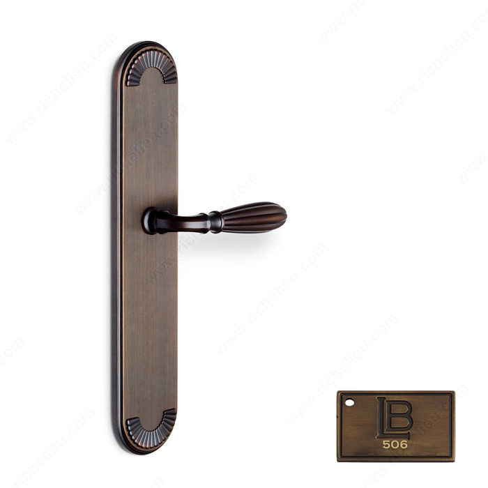 Right Hand Reverse Mortise Escutcheon Entry, Lever L5/L5, 2.75 - California, Finish Brushed Antique Brass