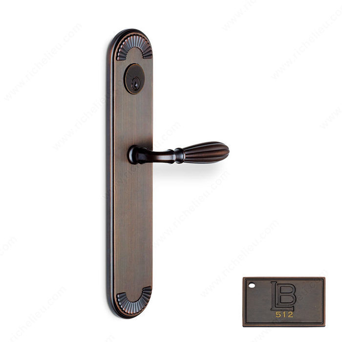 Right Hand Reverse Mortise Escutcheon Entry, Lever L5/L5, 2.75 - California, Finish Brushed Oil-Rubbed Bronze