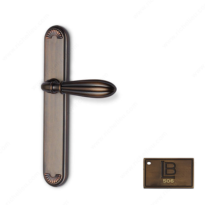 Multipoint Full Dummy, European Cylinder, Lever L5 - California, Finish Brushed Antique Brass