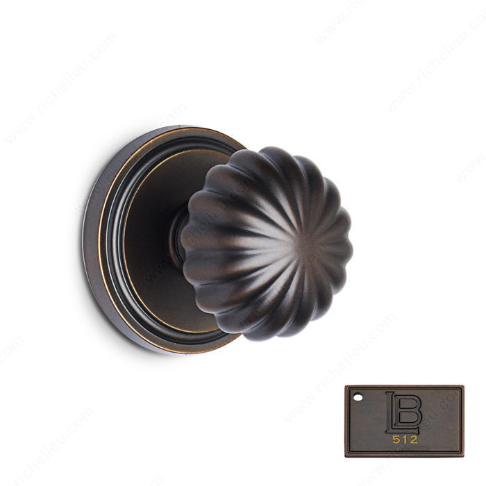 Rosette Passage Set, Knob K5, 2.38 - California, Finish Brushed Oil-Rubbed Bronze