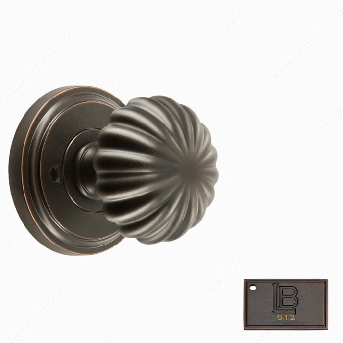 Rosette Privacy Set, Knob K5, 2.38 - California, Finish Brushed Oil-Rubbed Bronze