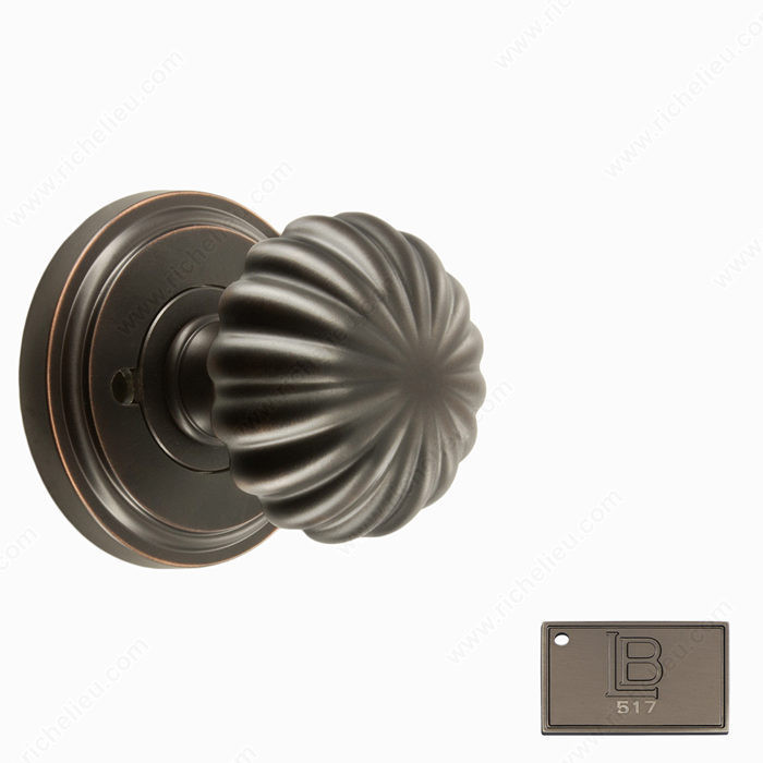 Rosette Privacy Set, Knob K5, 2.38 - California, Finish Brushed Antique Nickel