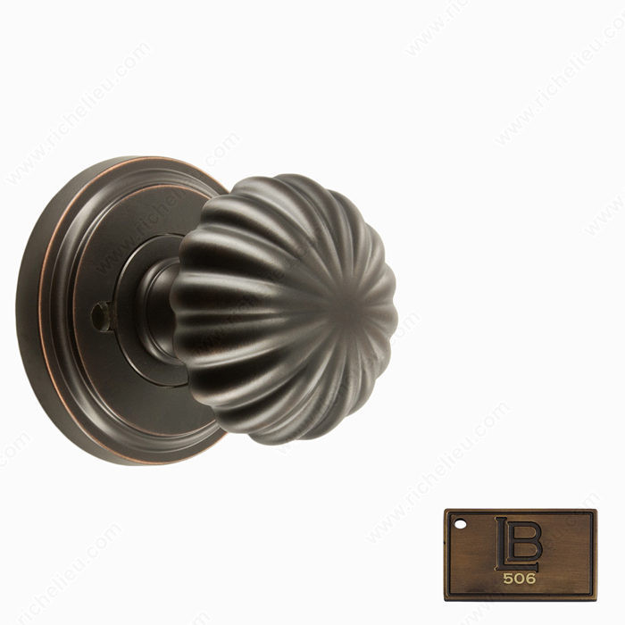 Rosette Privacy Set, Knob K5, 2.75 - California, Finish Brushed Antique Brass