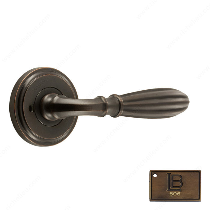 Rosette Privacy Set, Lever L5, 2.75 - California, Finish Brushed Antique Brass
