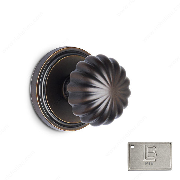 Rosette Single Dummy Set, Knob K5 - California, Finish PVD Brushed Nickel