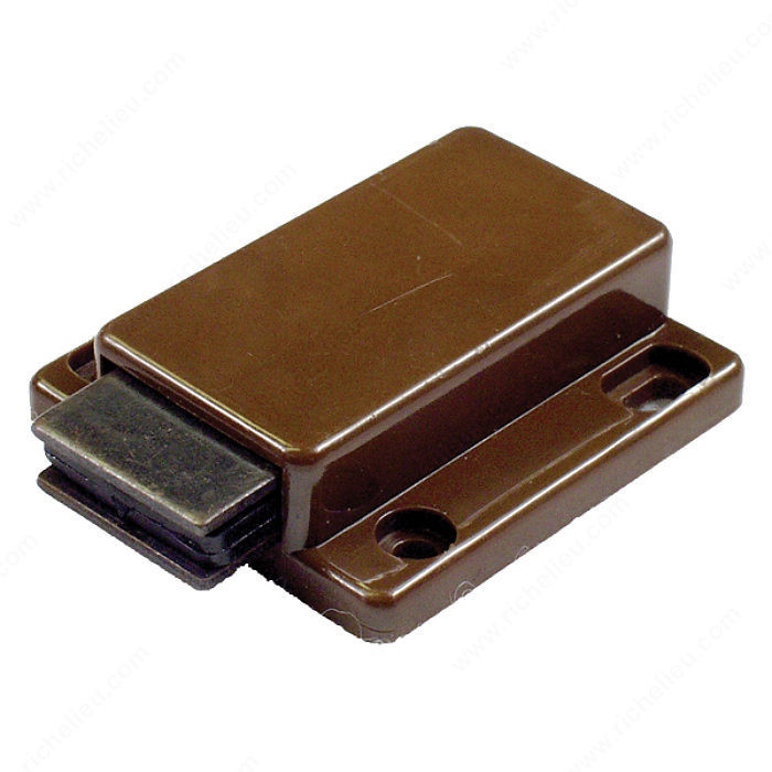Magnetic Touch Latch, Magnetic touch latch: square corner style, Color/Finish Brown PRO-PACK 2