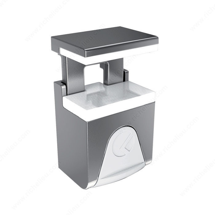Kubic Glass Shelf Pin, Finish Grey / White
