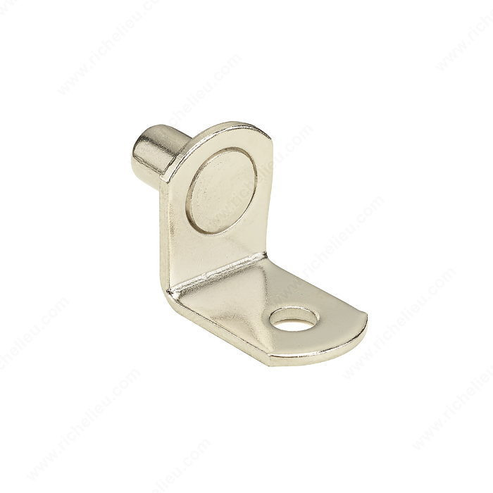 L-Shaped Metal Shelf Pin with Anti-Tip, With Anti- Tip, Drilling Diameter 1/4 in, Load Capacity per Shelf 20 kg, Material Metal, Finish Nickel