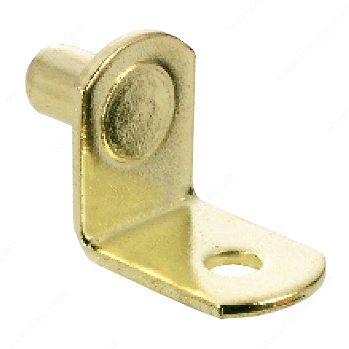 L-Shaped Metal Shelf Pin with Anti-Tip, With Anti- Tip, Drilling Diameter 5 mm, Load Capacity per Shelf 20 kg, Material Metal, Finish Brass
