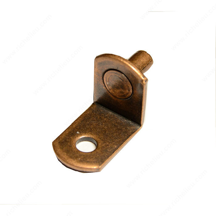 L-Shaped Metal Shelf Pin with Anti-Tip, With Anti- Tip, Drilling Diameter 5 mm, Load Capacity per Shelf 25 kg, Material Steel, Finish Copper