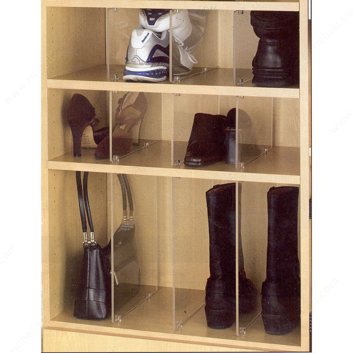 Acrylic Shoe/Purse Organizer, Height 14 1/8 in