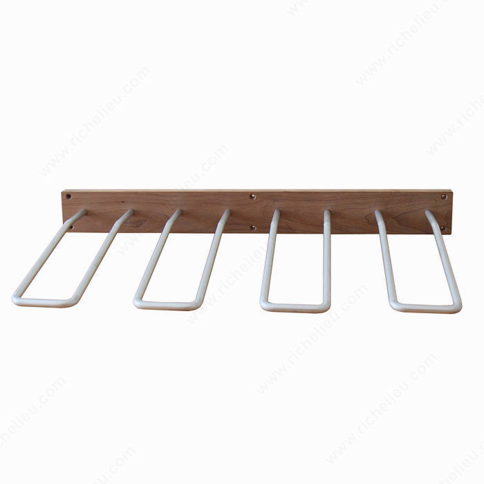 Angled Wine Bottle Holder, Number of Bottles 4, Material Brushed Aluminum, Width 22 7/8 in