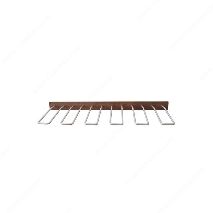 Angled Wine Bottle Holder, Number of Bottles 6, Material Brushed Aluminum, Width 35 3/8 in