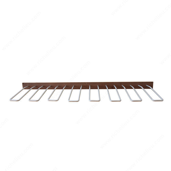 Angled Wine Bottle Holder, Number of Bottles 8, Material Brushed Aluminum, Width 47 13/16 in