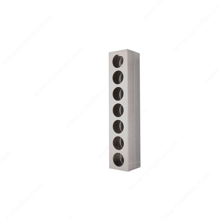 Wall Mounted Wine Rack, Number of Bottles 7, Material Brushed Aluminum, Width 5 7/8 in
