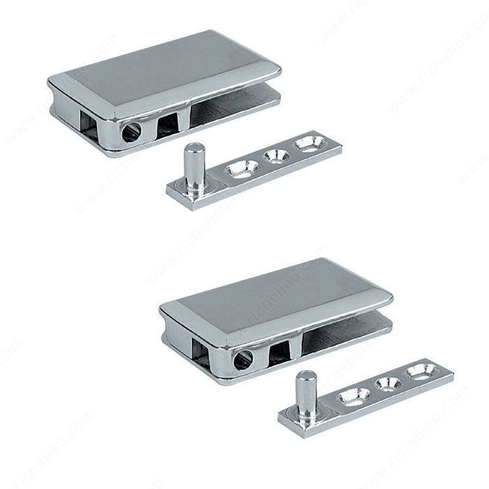 Pivot Hinge for Glass Door Recessed in Cabinet/Furniture, require glass milling, Load Capacity Max. 16 kg, Width of Door to Respect Max. 400 mm, Width 65 mm, Height 40 mm