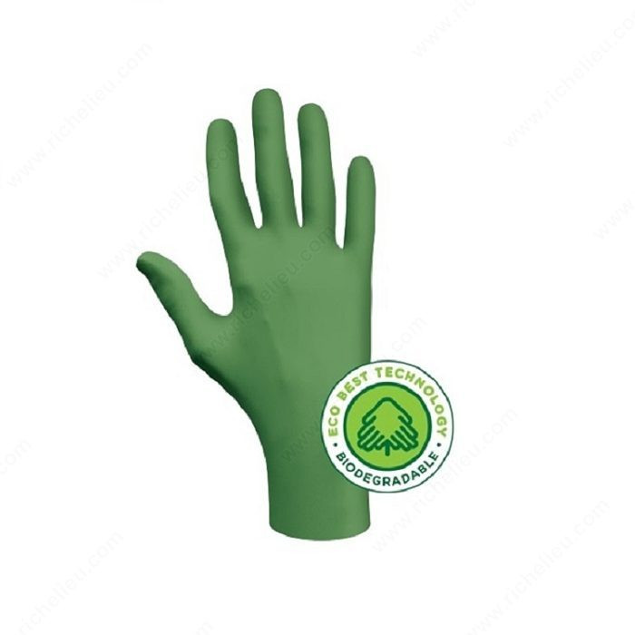 Biodegradable Disposable Nitrile Gloves, 4 mil, Size Large
