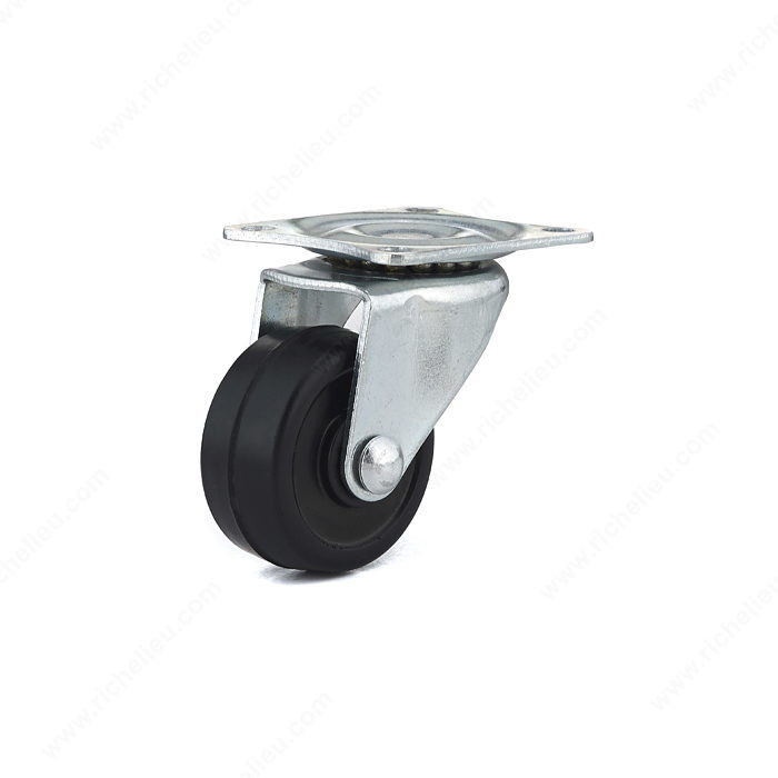 Industrial Black General-Duty Rubber Caster, Combines strength and durability, Load Capacity Per Caster Max. 15 kg, Wheel Diameter 30 mm, Total Height 42 mm, Tread Width 13 mm PRO-PACK 10