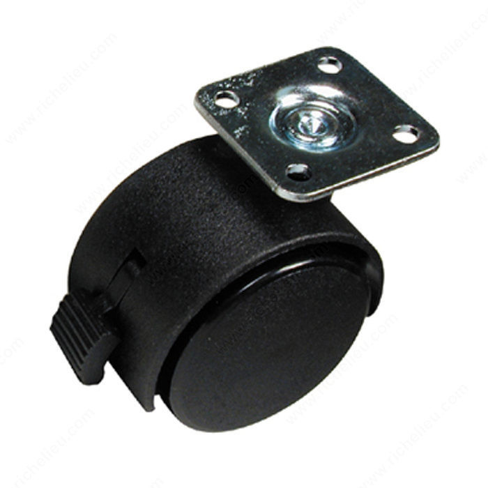 Dual-Wheel Furniture Caster - With Plate, Load Capacity Per Caster 30 kg, Wheel Diameter Max. 50 mm, Total Height Min. 65 mm, Tread Width Min. 48 mm PRO-PACK 3