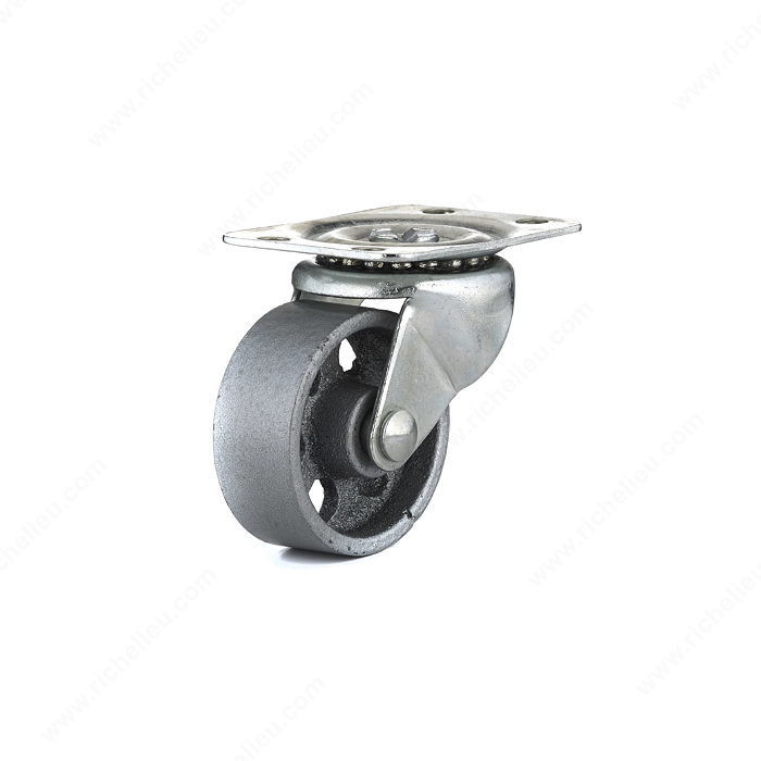 Industrial Sintered Iron Caster, Non- marking rubber tread + High capacity and durability, Load Capacity Per Caster Max. 57 kg, Wheel Diameter 50 mm, Total Height 62 mm, Tread Width 22 mm PRO-PACK 2