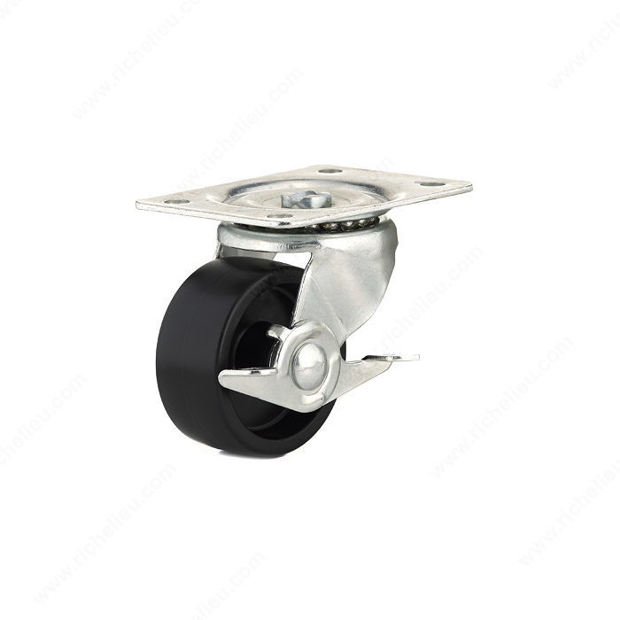 Industrial Black General Duty Polypropylene Caster, Non- marking rubber tread, Load Capacity Per Caster Max. 80 kg, Wheel Diameter 63 mm, Total Height 82 mm, Tread Width 32 mm PRO-PACK 2