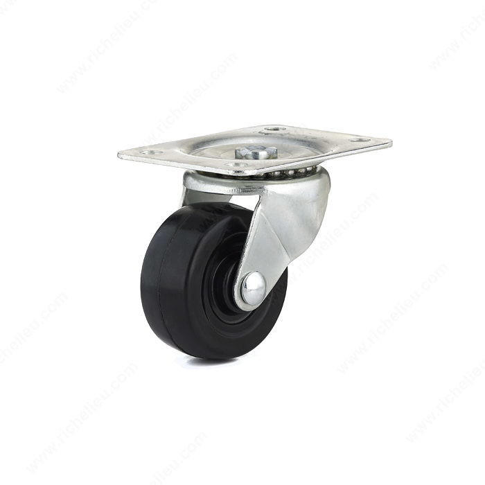 Industrial Black General-Duty Rubber Caster, Combines strength and durability, Load Capacity Per Caster Max. 80 kg, Wheel Diameter 63 mm, Total Height 82 mm, Tread Width 27 mm PRO-PACK 2