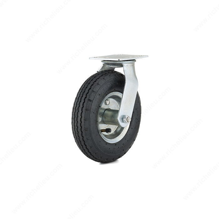 Industrial Pneumatic Casters, Absorb shocks and vibrations, Load Capacity Per Caster Max. 80 kg, Wheel Diameter 203 mm, Total Height 254 mm, Tread Width 63.5 mm