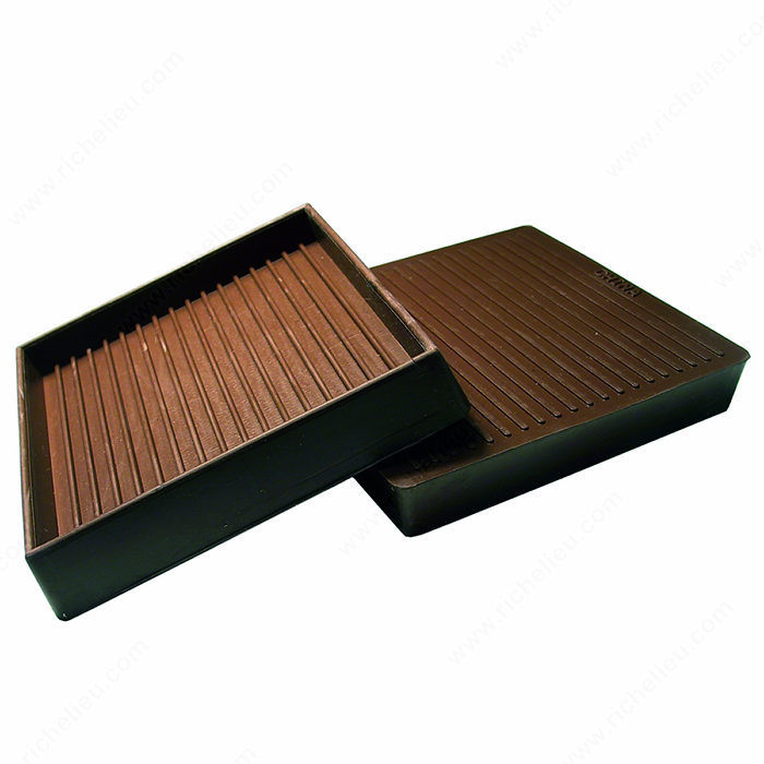 Nonskid Square Rubber Cups, Color / Finish Brown PRO-PACK 2