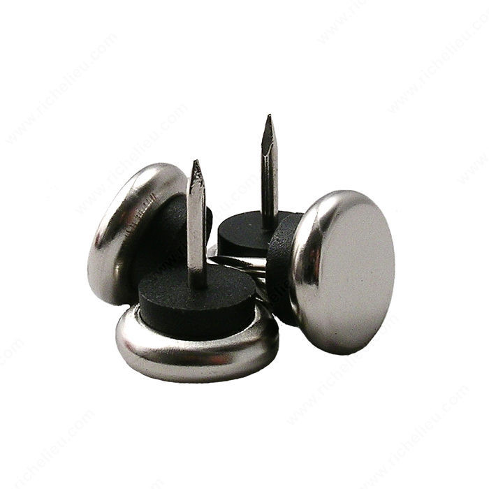 Nail-On Glides with Cushioned Steel Base, Base Diameter 27 mm PRO-PACK 3