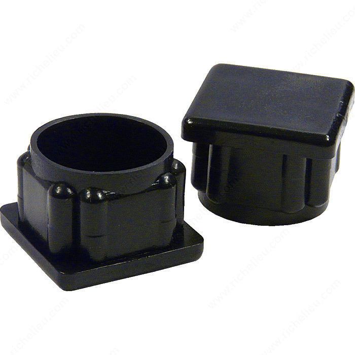4pcs Polypropylene Square Insertion Glides, Installation Dimensions 23 mm, Total Dimensions 26 mm, Shape Straight