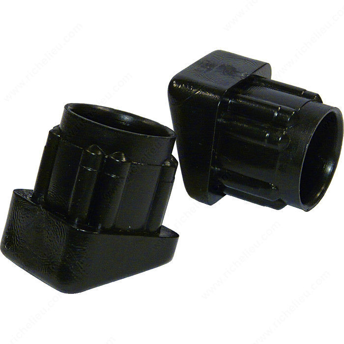 4pcs Polypropylene Square Insertion Glides, Installation Dimensions 17 mm, Total Dimensions 19 mm, Shape Angle