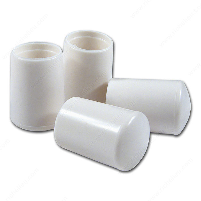Vinyl Leg Tips, Interior Dimensions 16 mm, Finish Off-White