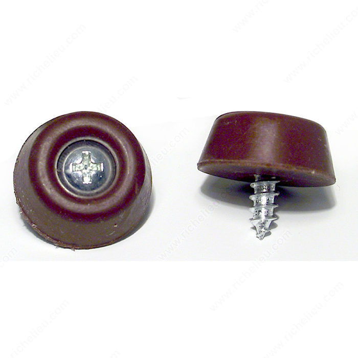 Screw-On Rubber Bumpers, Diameter 22 mm, Finish Brown PRO-PACK 25