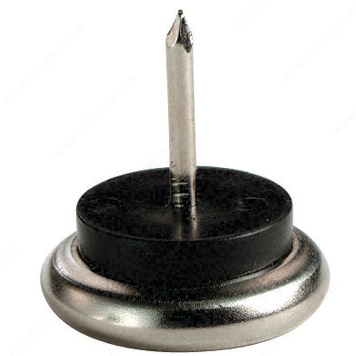 Nail-On Glides with Cushioned Steel Base, Base Diameter 27 mm