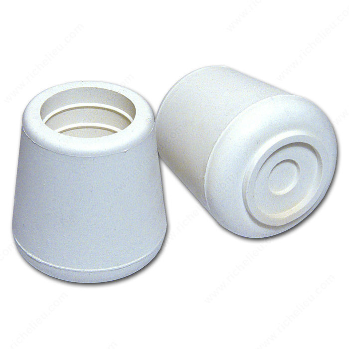 Rubber Leg Tips, Interior Dimensions 16 mm, Finish Off-White