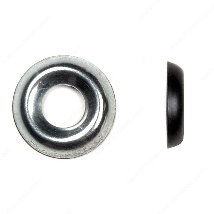Finishing cup washer, Nickel plating, Nickel, Bolt Diameter #6, Outside Diameter 0.424 to 0.469 mm, Inside Diameter 0.161 to 0.2 mm, Thickness 0.078 to 0.103 mm