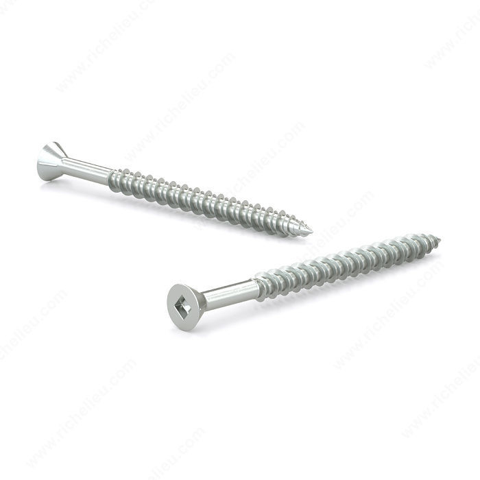 Zinc-Plated Wood Screw, Flat Head With Nibs, Square Drive, Hi-Low Thread, Regular Wood Point, Self- tapping screw,