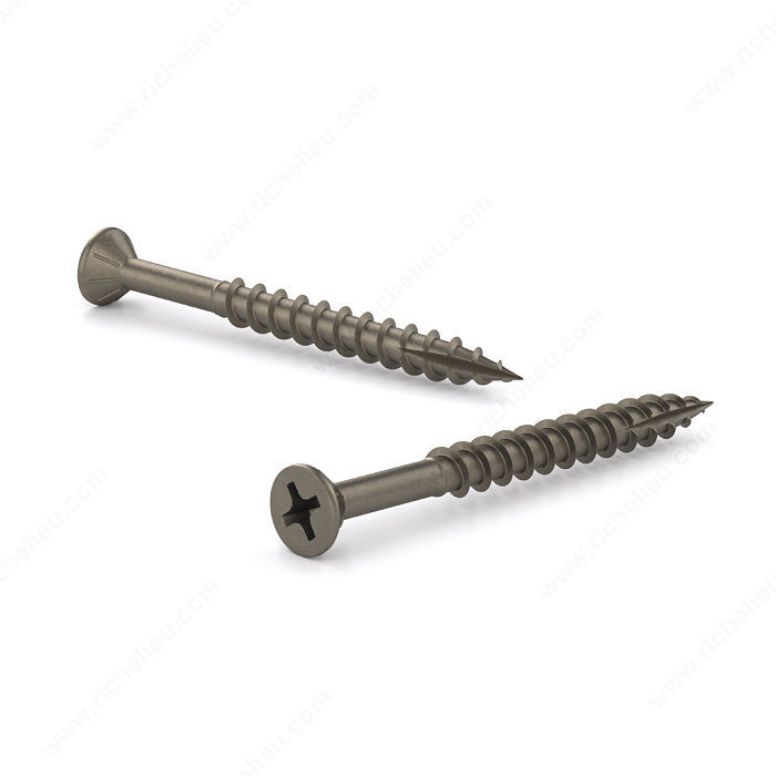 Plain Wood Screw, Flat Head With Nibs, Phillips Drive, Coarse Thread, Type 17 Point, Self- tapping, self- drilling screw without plating, Length 3 in