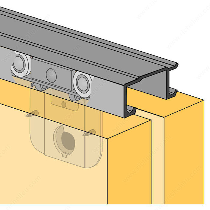 Bi-Passing Door Track Set - 3/4 or 1-3/8, Length 4 ft