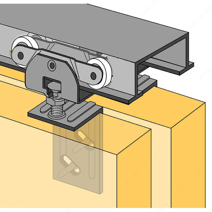 Bi-Passing Door Track Set - 1-3/8, Length 6 ft