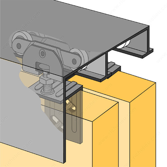 Bi-Passing Door Track Set - 1-3/4 - Front Fascia, Length 5 ft